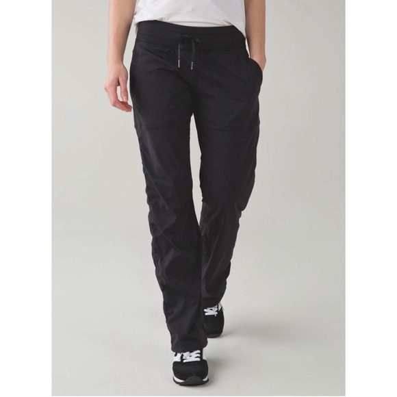Lululemon Pants - Lululemon Black Dance Studio Pants Mid Rise Relaxed Fit Drawstring Size 2